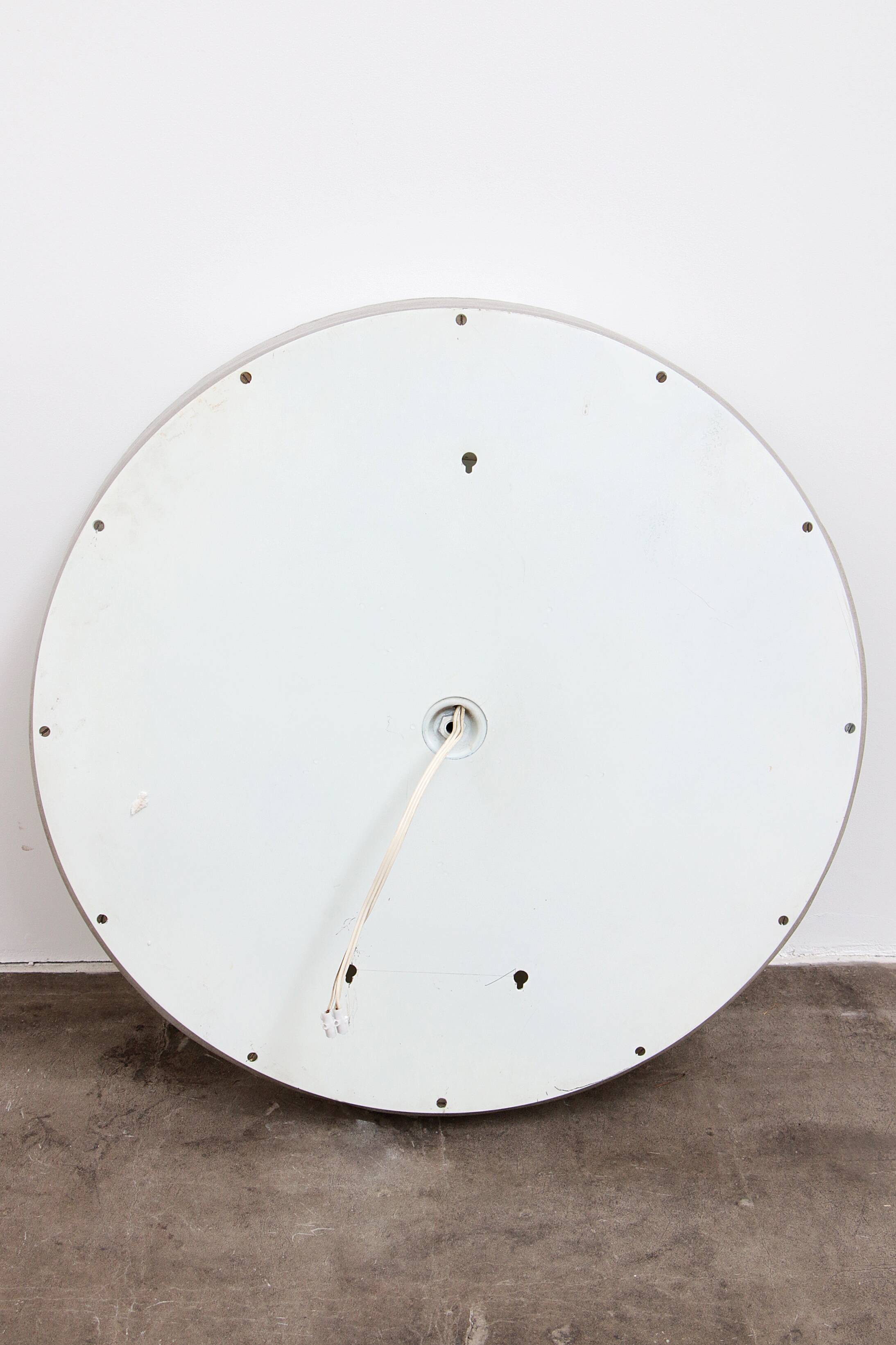 Round Plexiglass Bathroom Mirror by Hillebrand, Large Model, 1960 Germany.