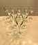 Set of 11 antique engraved crystal water glasses – Faceted stem –