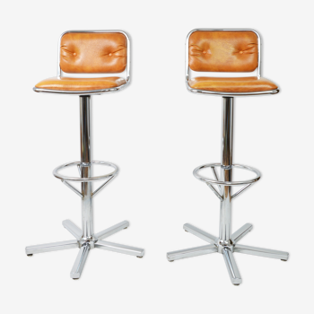 A pair of bar stools, 1970s