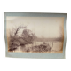 Photo album glued onto cardboard depicting a 19th-century watercourse.