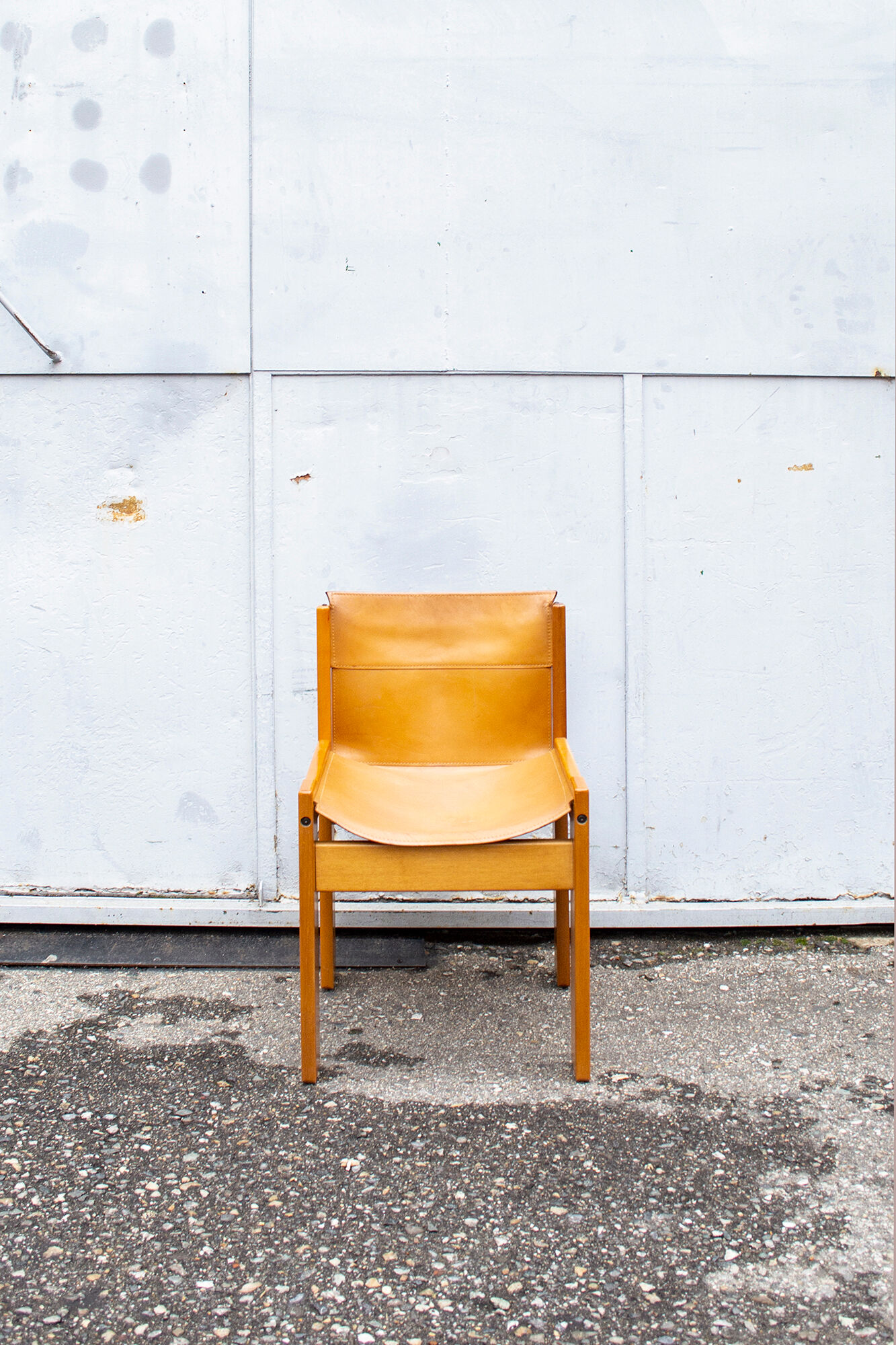 Beech and leather chairs by Ibisco Italia 1960