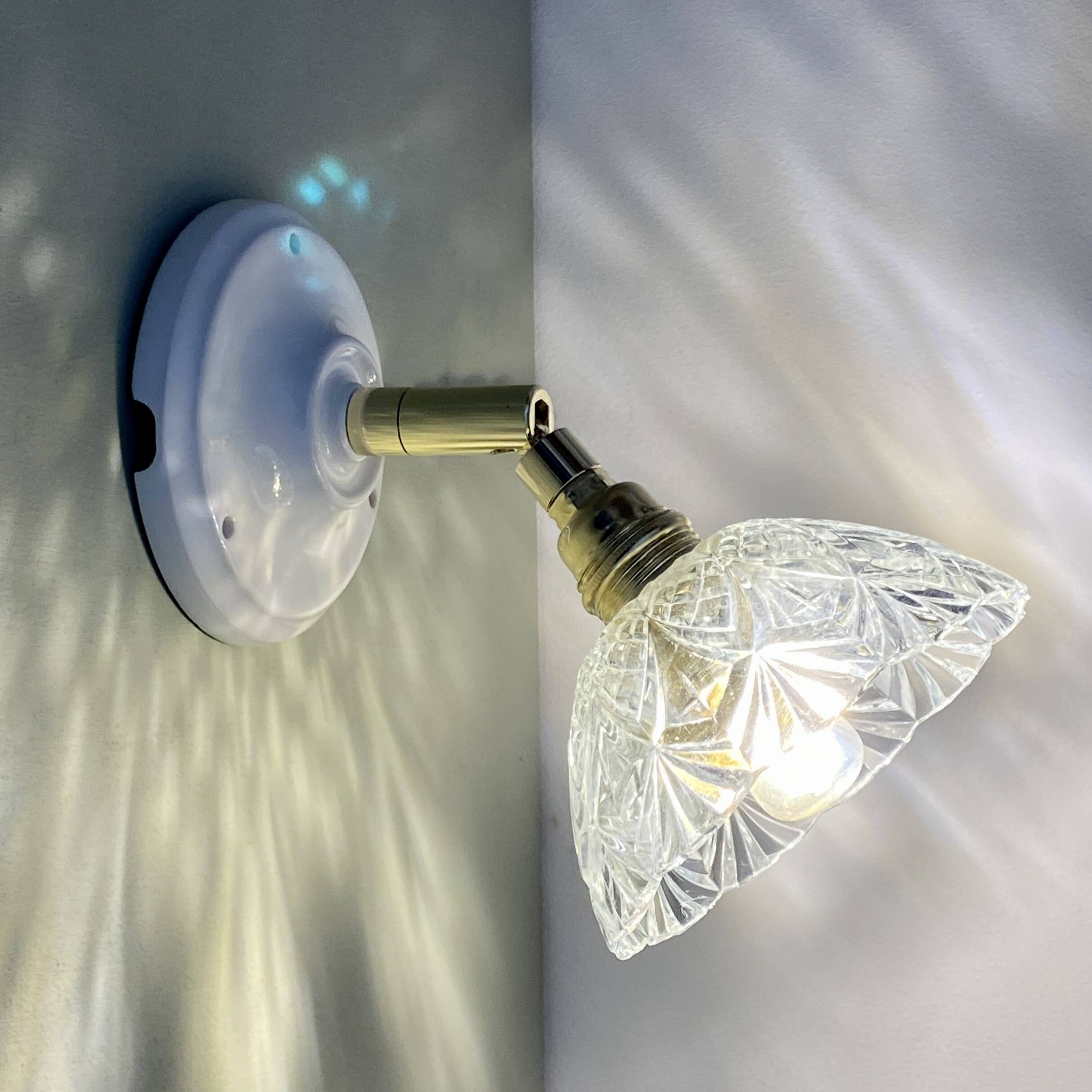 Vintage glass cut lampshade - tableware collection -
