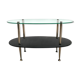 Table basse ovale verre et laiton 1960