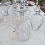 Set of 18 glass and crystal carafes
