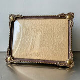 Vintage metal gold & copper colored picture frame brass 17.5 cm x 13.5 cm convex glass