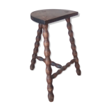 Vintage tripod stool in turned wood