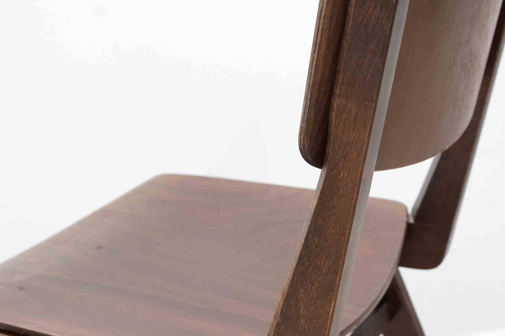 Stackable bistro chair in ebony-colored wood, Germany 1960s