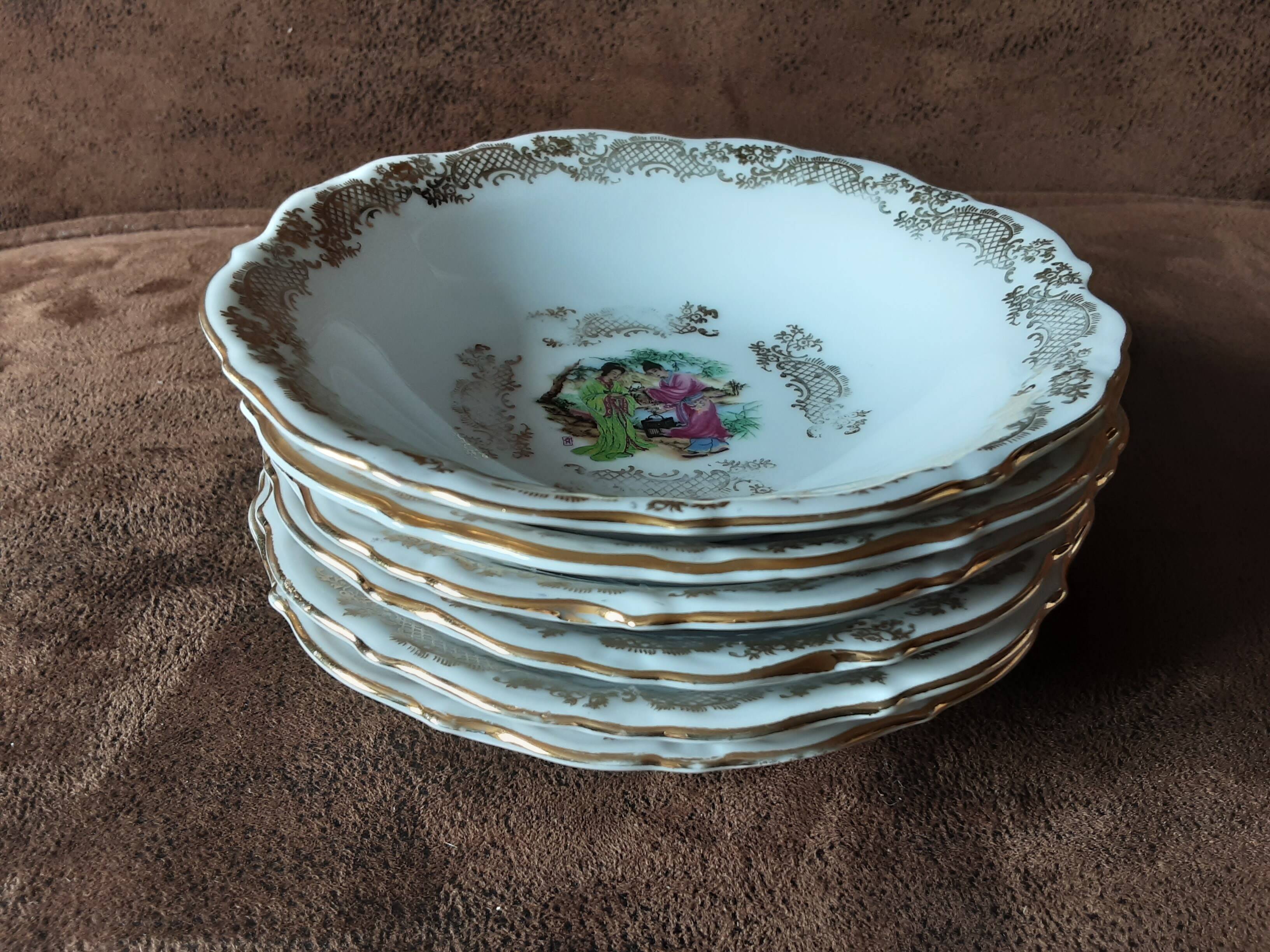 Lot de 6 coupelles  porcelaine de luxe