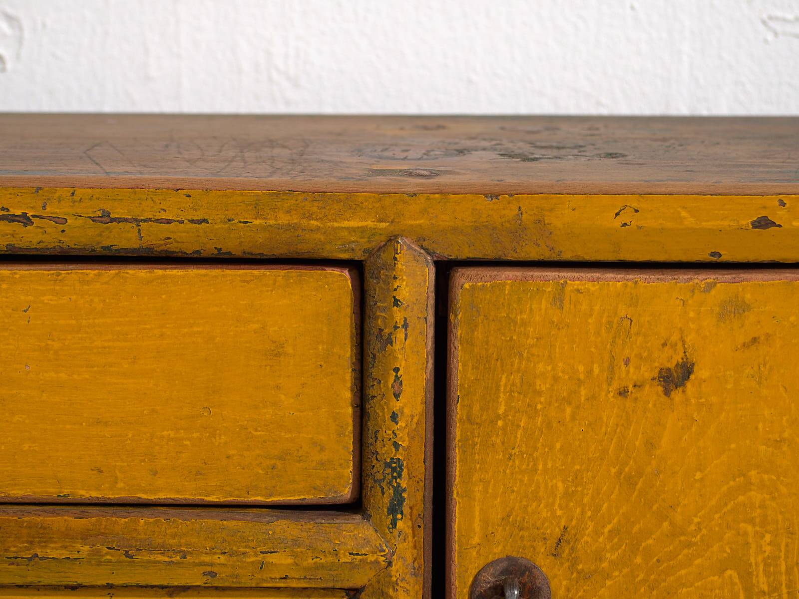Antique yellow TV cabinet (c.1900)