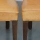 Set of 4 comfortable honey-colored goat leather dining chairs