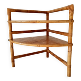 Bamboo and rattan corner table by Adrien Audoux and Frida Minet 1950s