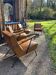 4 fauteuils en simili cuir camel, années 50