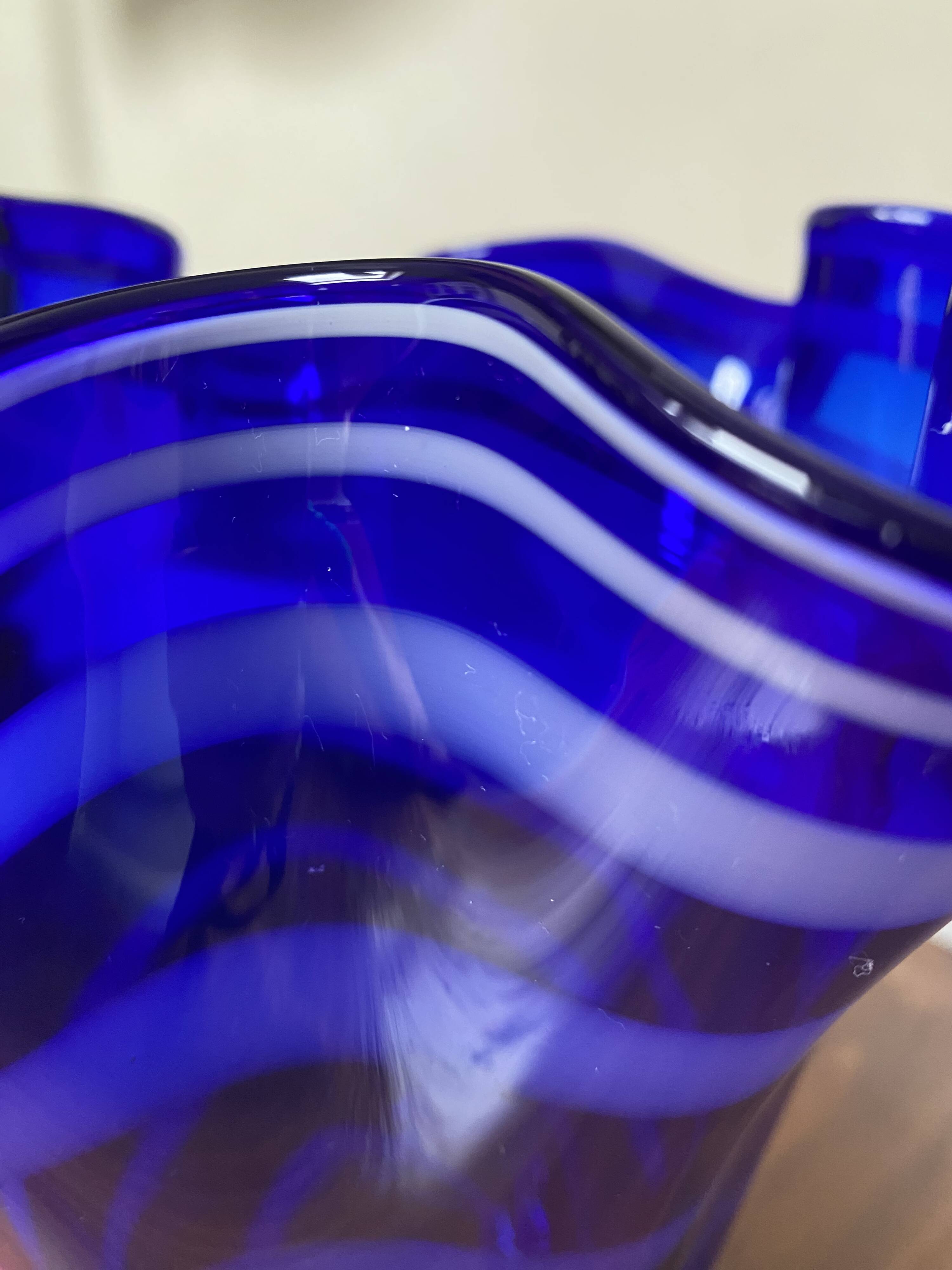 cobalt blue handkerchief vase