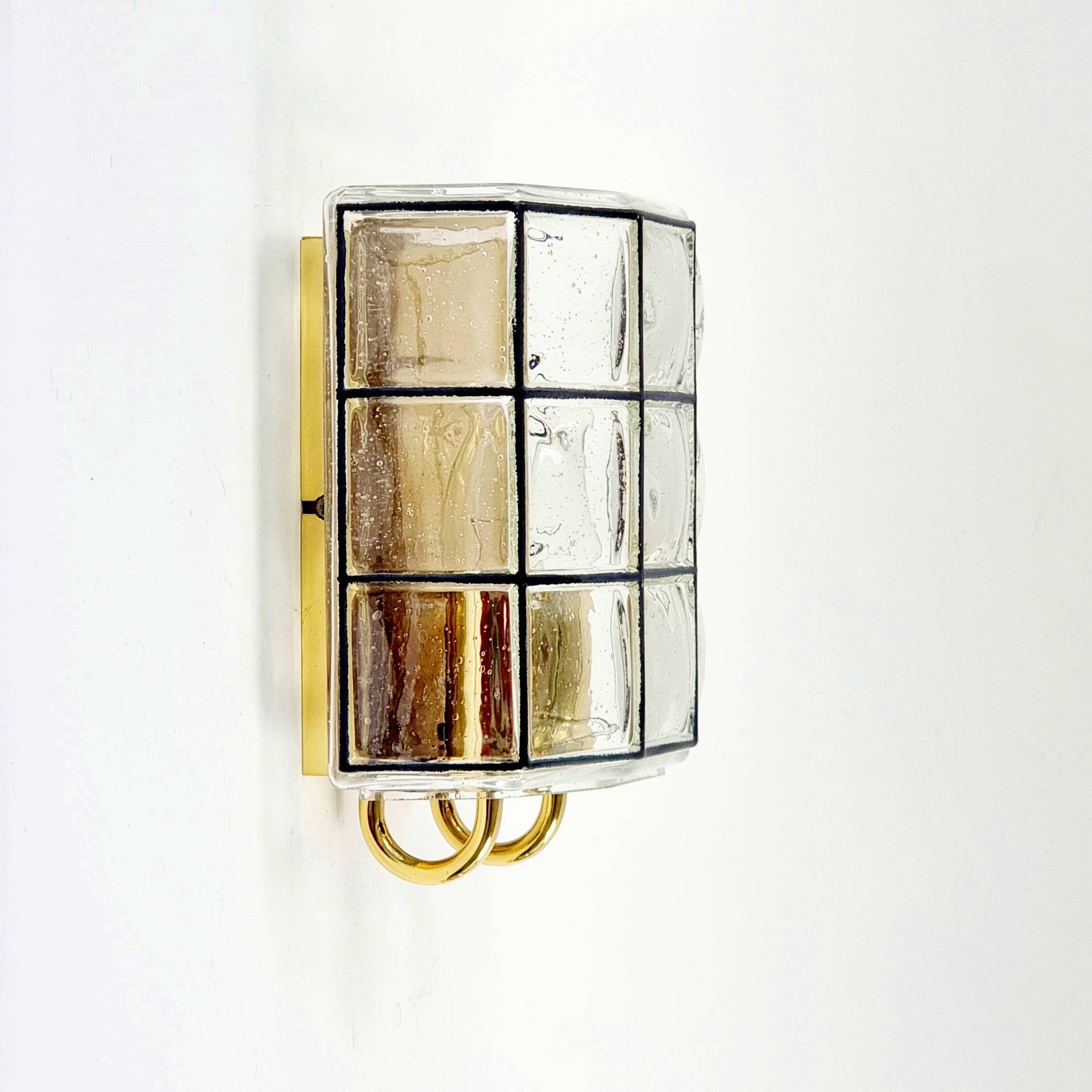 Pair of Mid-Century Glass Wall Lights/Sconces from Limburg, Germany, 1960s