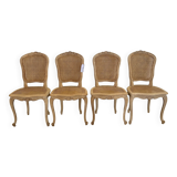 Set of 4 regency chairs with stripped airbrushed cane
