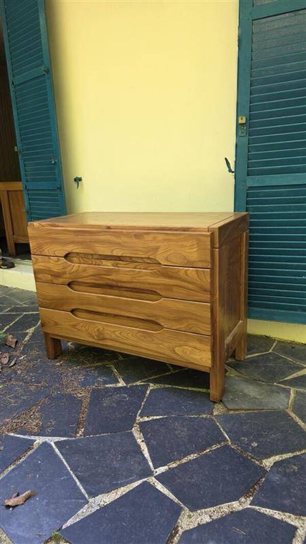 Commode vintage en Orme massif maison Regain