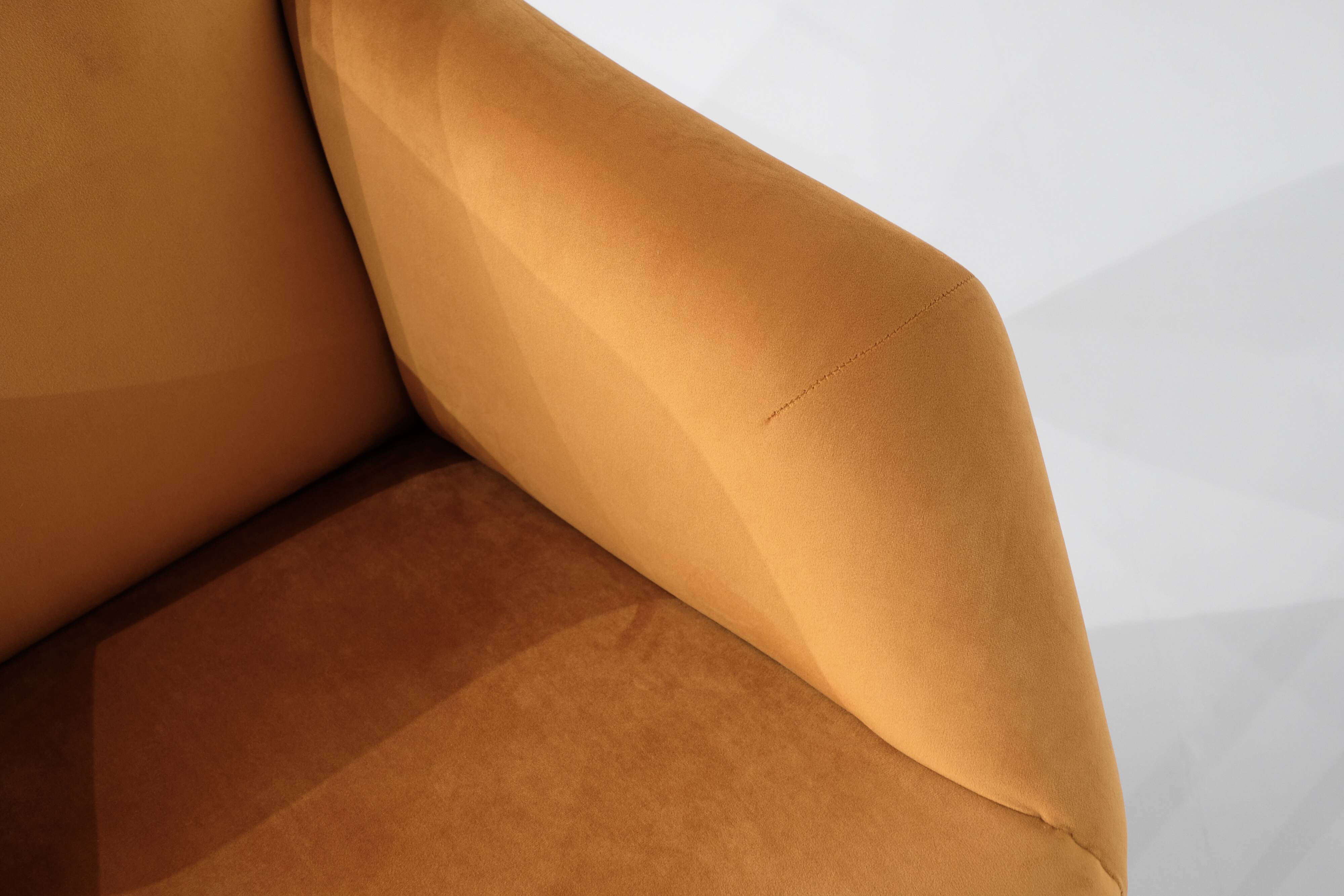 Pair of fabric armchairs, Italy, 1960s.