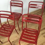 Set of 4 chairs bistro Tolix T2 industrial steel