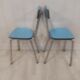 Paire de chaises formica bleu