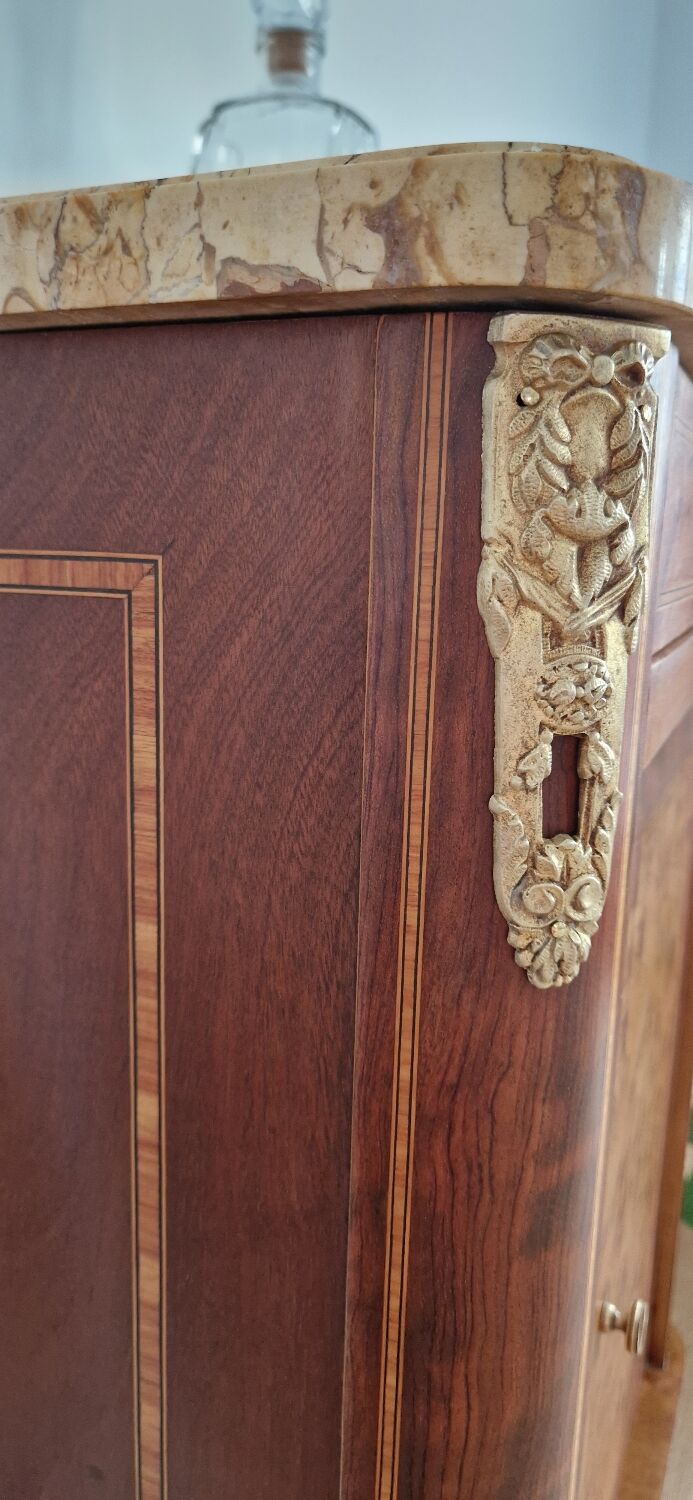 Low furniture marquetry style louis XVI