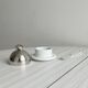 small butter dish sugar bowl porcelain and metal
