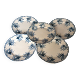 5 small Longwy plates, Gobelins model, late 19th century
