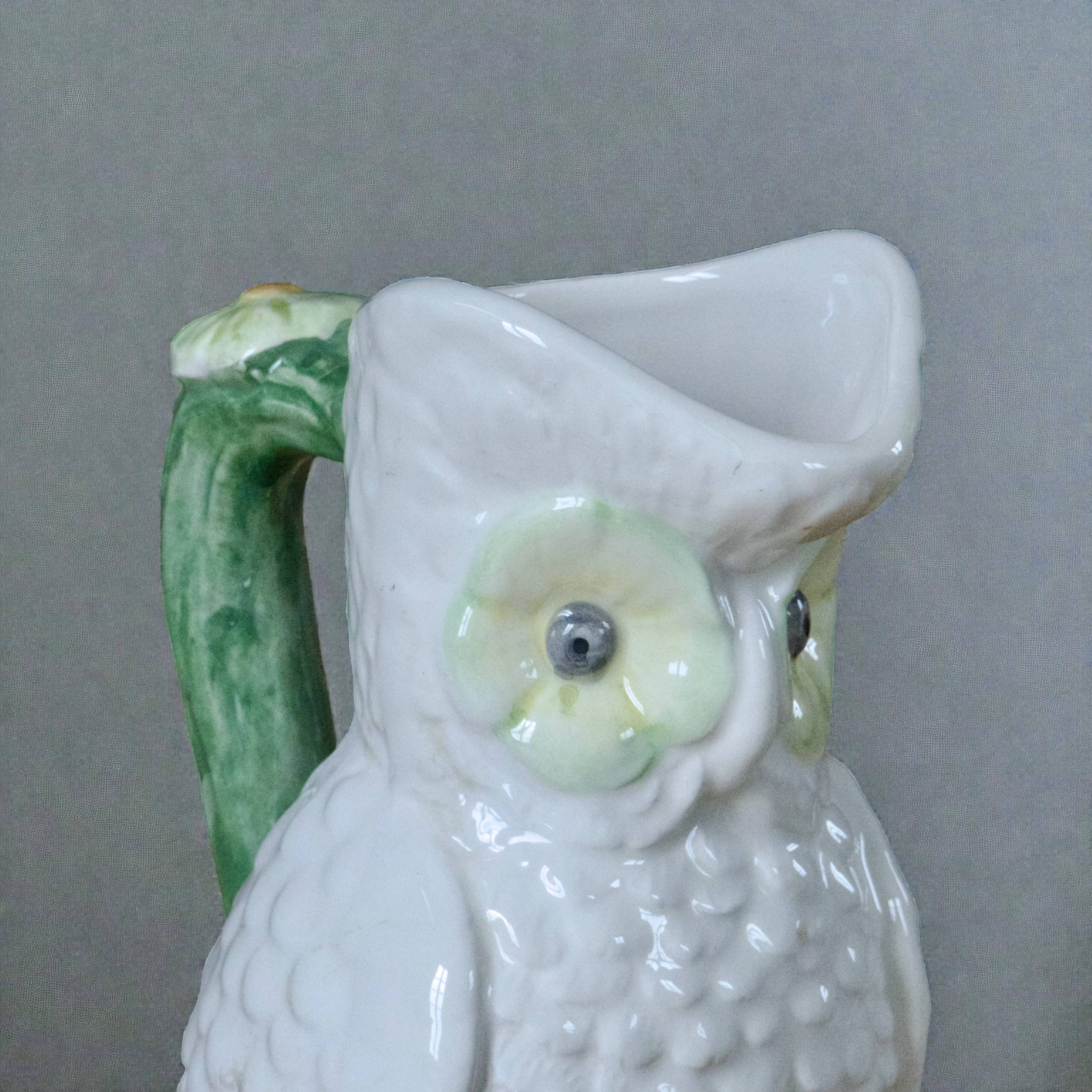 Large antique owl/owl earthenware carafe