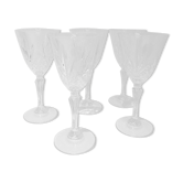 5 glasses of moulded crystal wine 1970