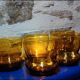 Set of 6 amber glasses from the 70s.