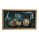 Oil on panel "Still life with fruits" by unknown artist, vintage & framed 43×25cm