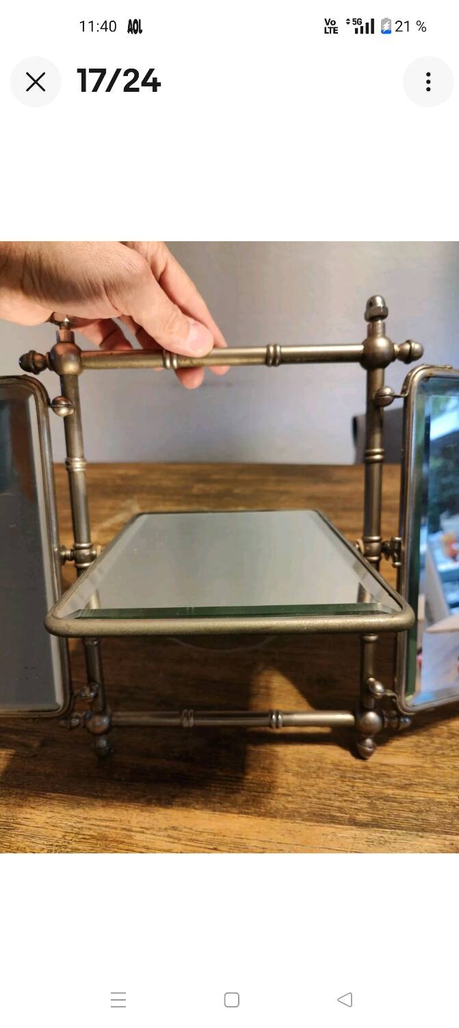 Miroir triptyque 1900 biseauté Barbier