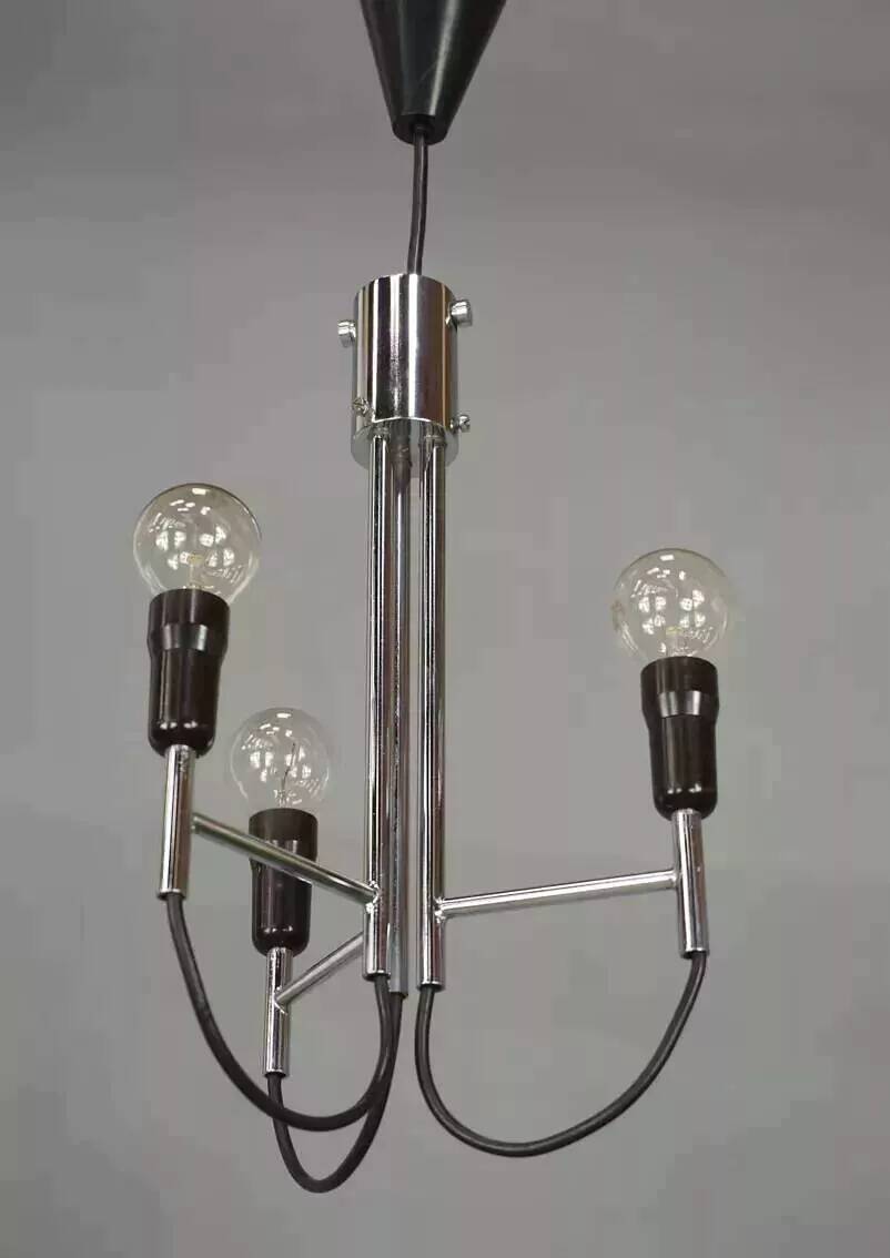 Chrome pendant light, Italian design, 60s
