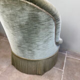 Fauteuil crapaud en velours vert