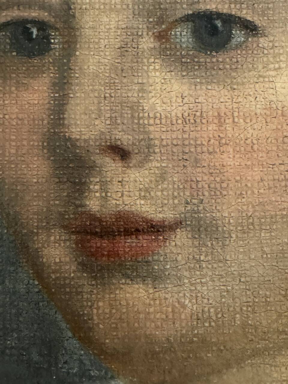 Old painting, portrait of a young boy 19th century