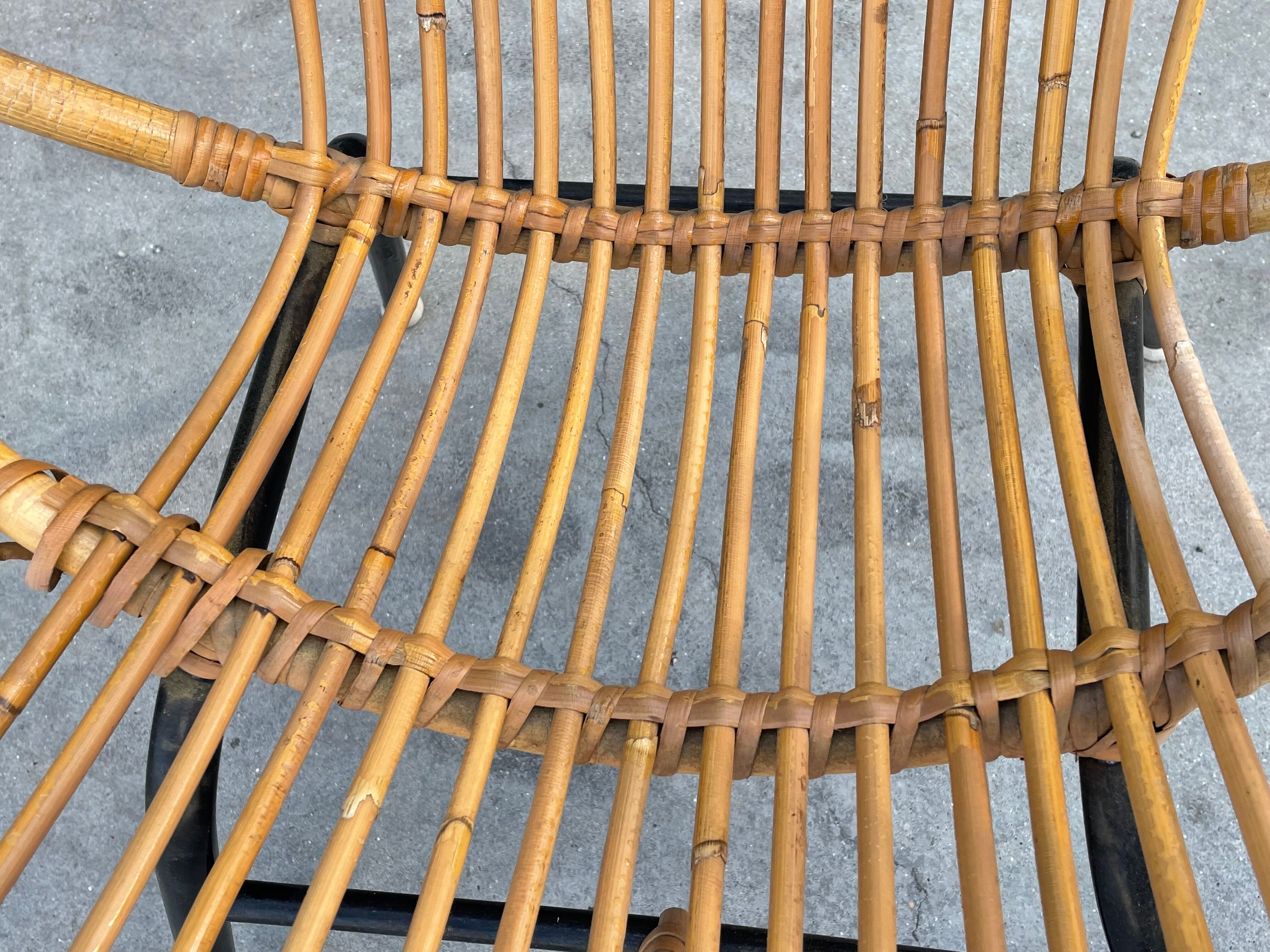 Rattan chair by Dirk van Sliedregt Rohe Noordwolde 1960 in the Netherlands