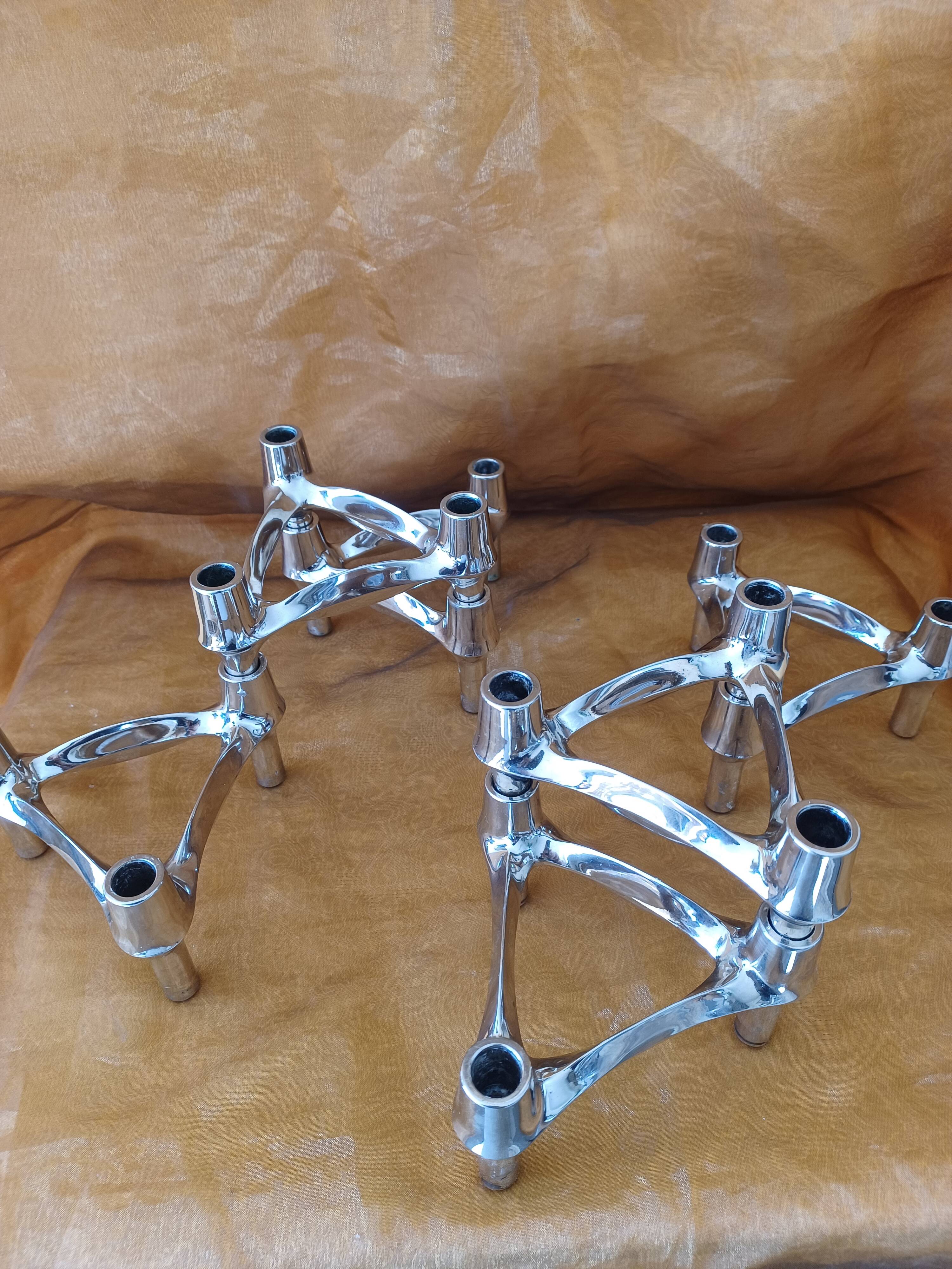 Nagel/stoff modular candle holders (6) vintage