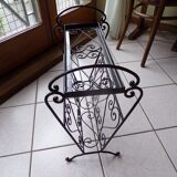 Magazine holder and wrought iron plant