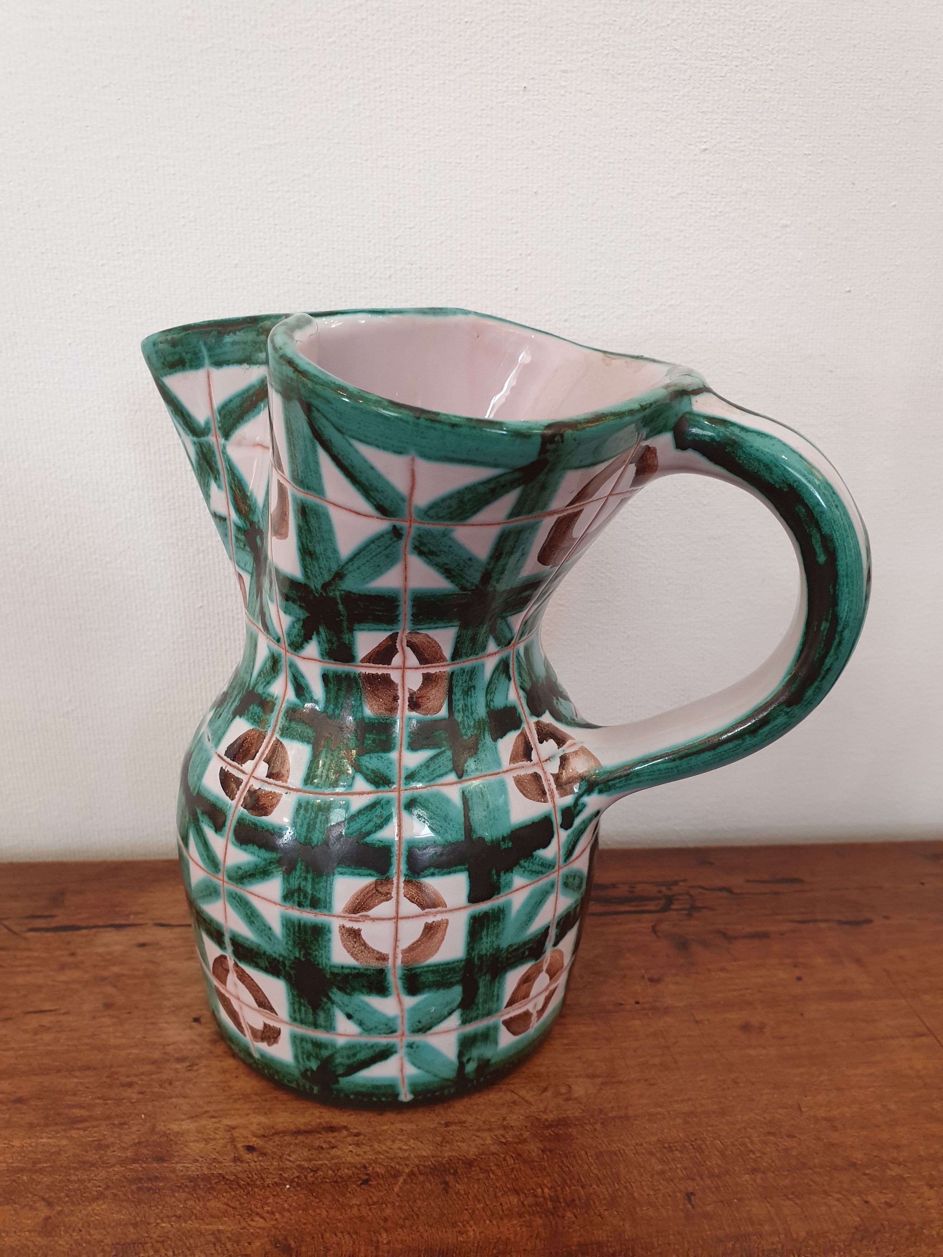 Ceramic pitcher by Robert Picault Vallauris 1950s