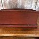 Old brown leather letter mail holder vintage office storage