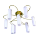 Suspension laiton et verre Opaline, de chez "Hillebrand", 1960