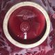 Flat ceramic burgundy vallauris