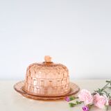 Bell and top in pink glass, vintage