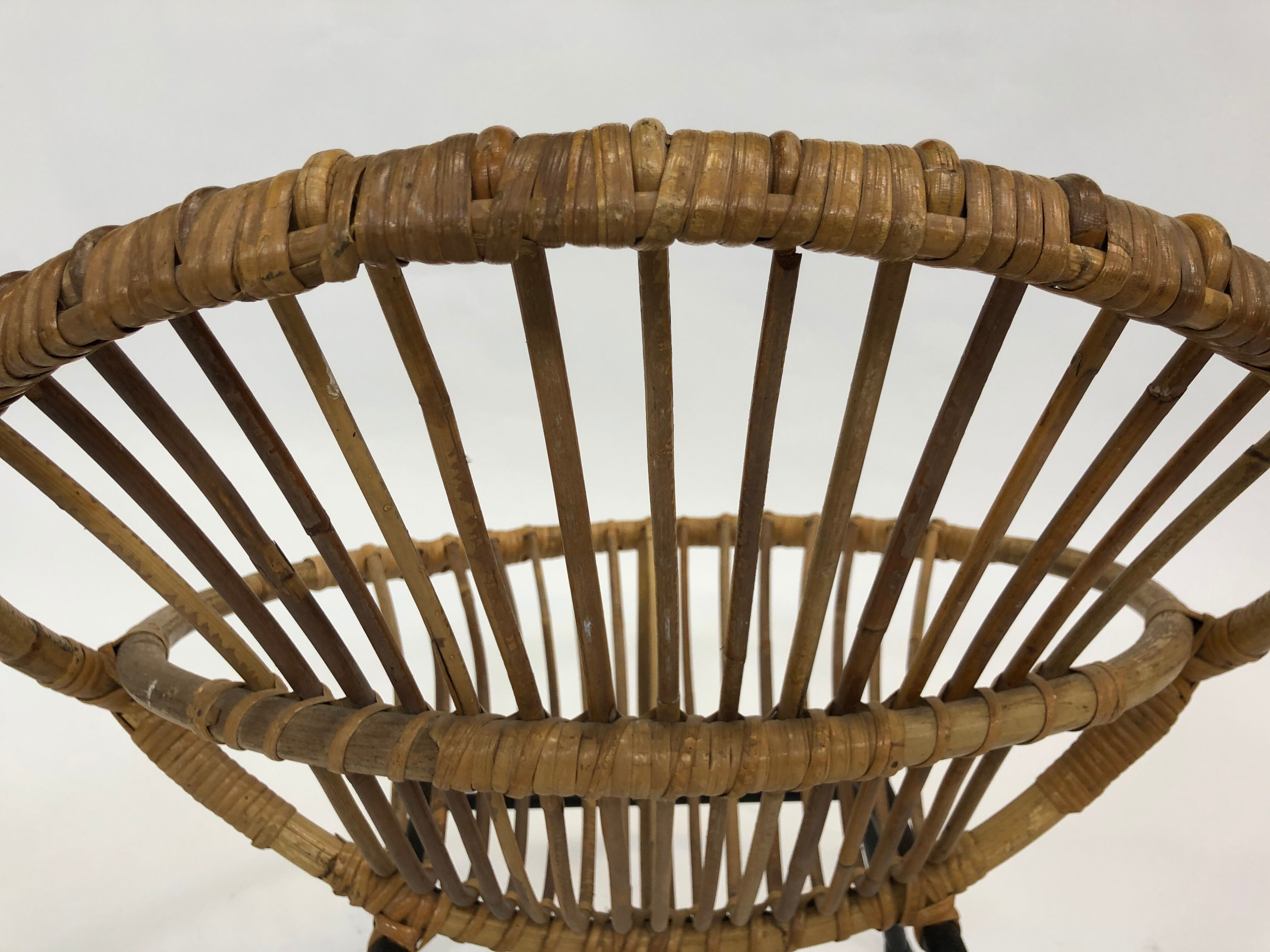 Fauteuil vintage en rotin par Dirk van Sliedregt Rohe Noordwolde 1960 aux Pays-Bas