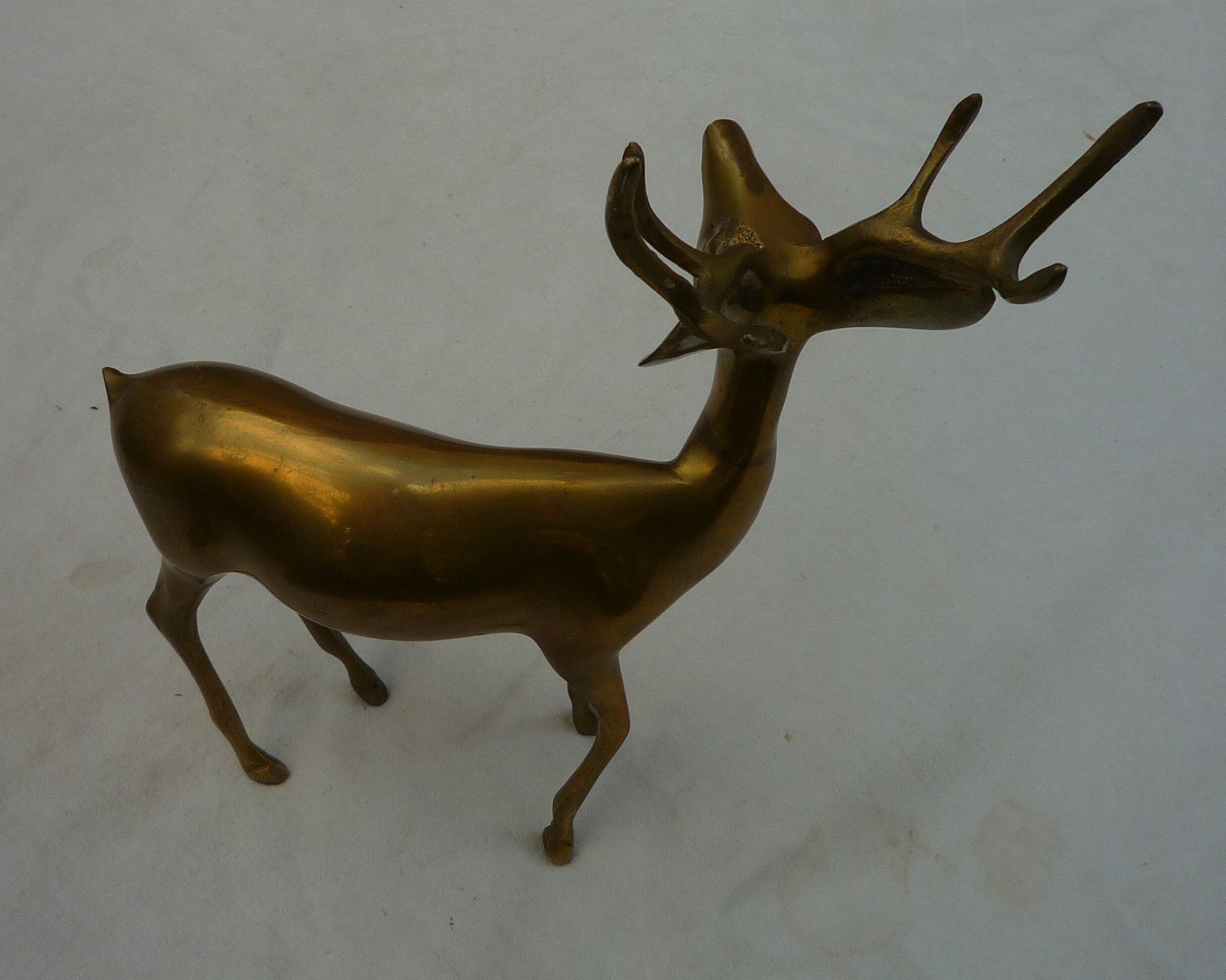 Deer, animal brass, vintage 70s