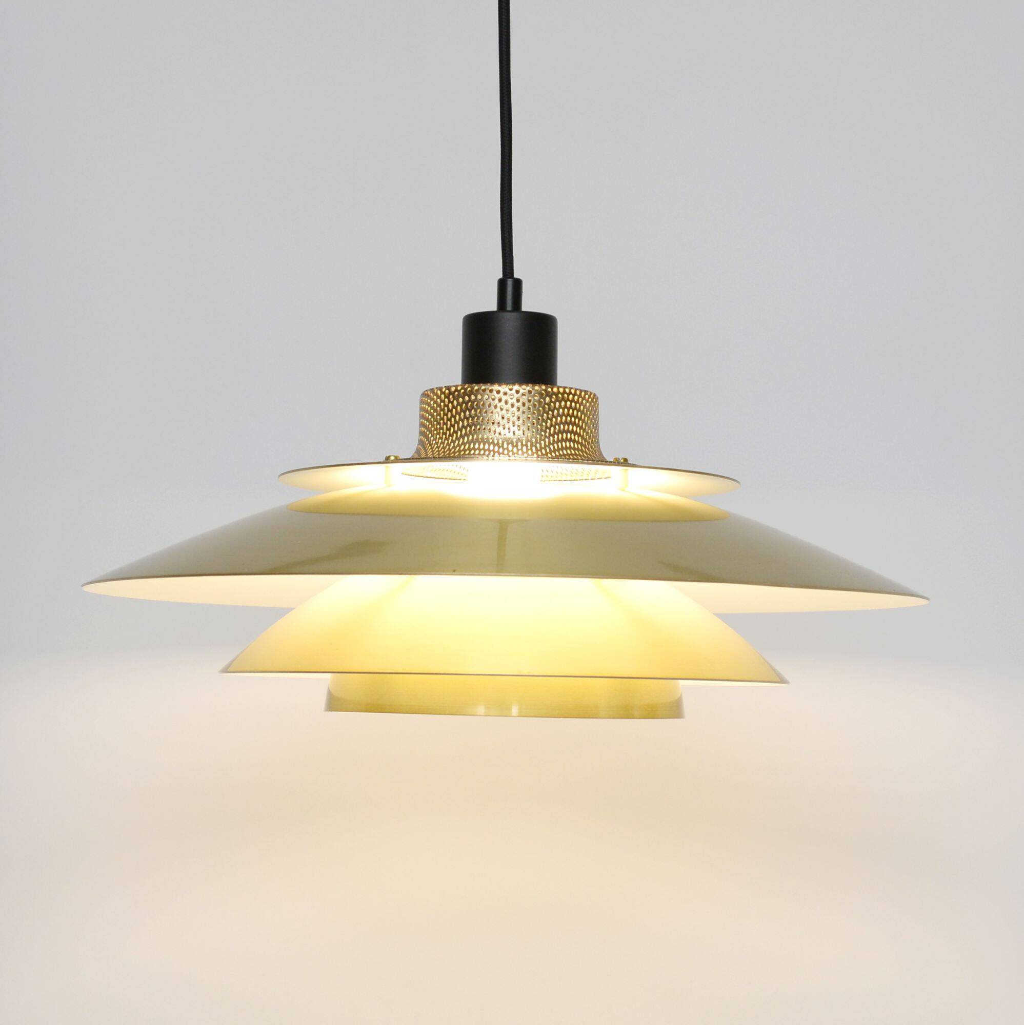 Vintage Danish Jeka lamp in brass, Denmark 1970's