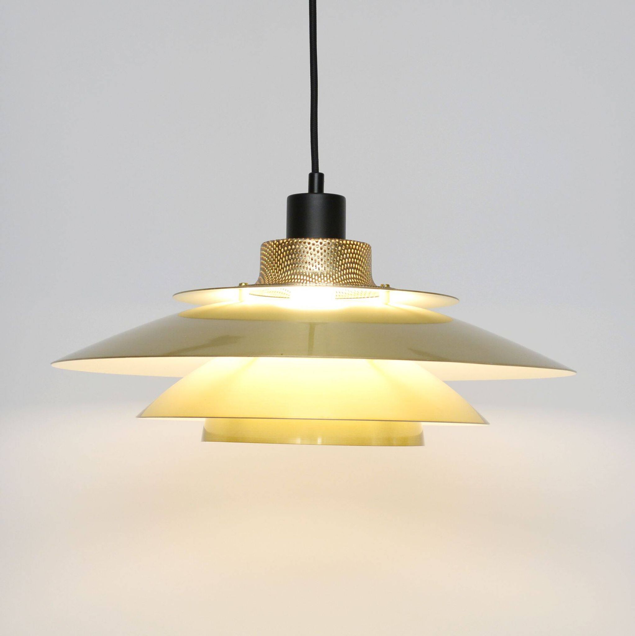 Vintage Danish Jeka lamp in brass, Denmark 1970's