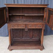 Renaissance oak carved buffet cabinet
