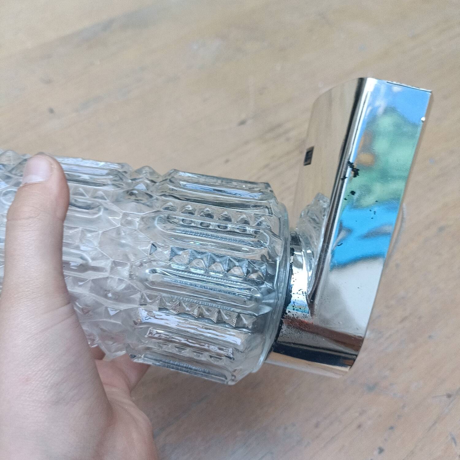 Pair of chrome Space Age wall lights