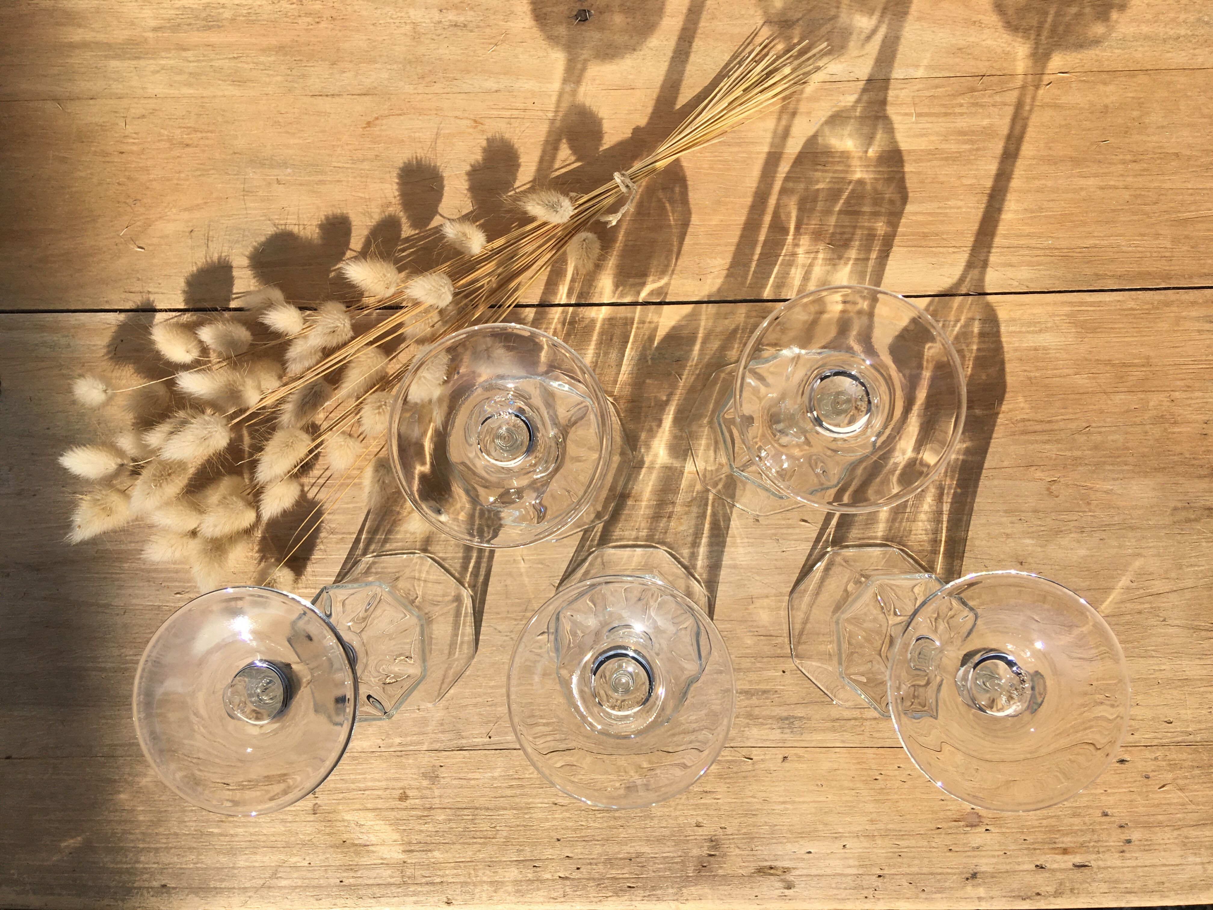 Set of 5 vintage walking glasses