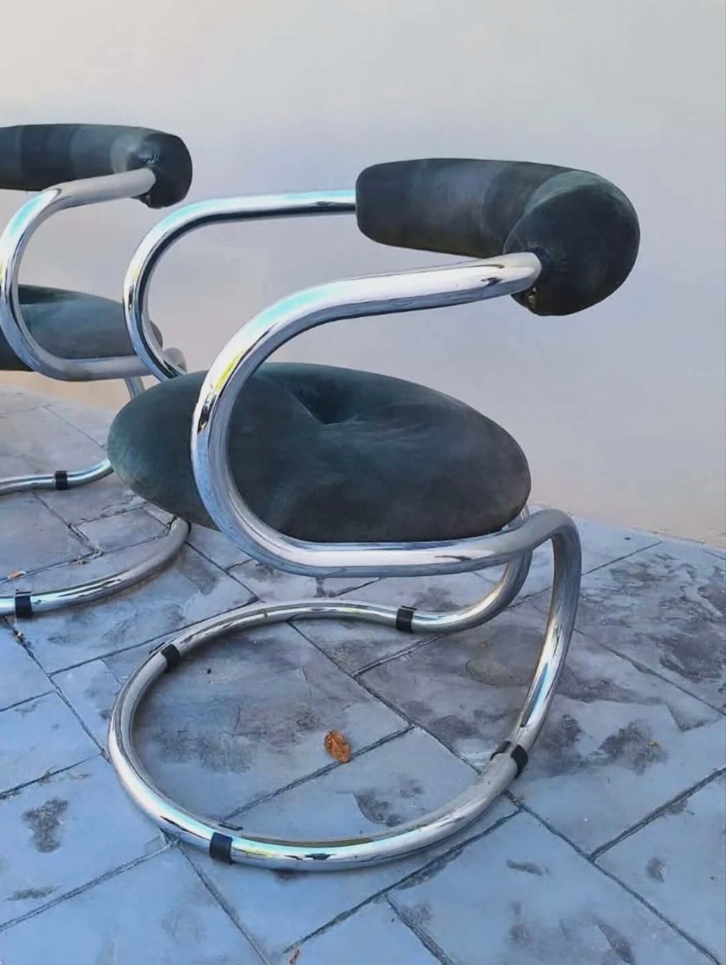 Rare set of 4 armchairs / chairs Rudi Bonzanini for Tecnosalotto